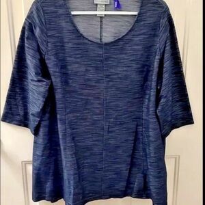Catherines 1X PLUS Petite/ 18/20WP Dark Blue Knit Top